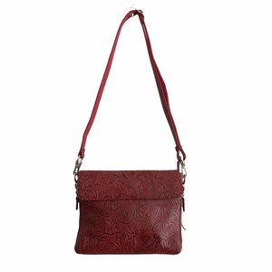 Gun Tote’n Mamas Red Tooled Leather Bag